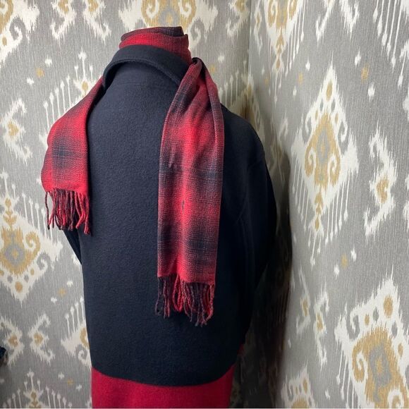 Polo Ralph Lauren Merino Wool Black & Red Double Breasted Top Over Pea Coat - Picture 13 of 16